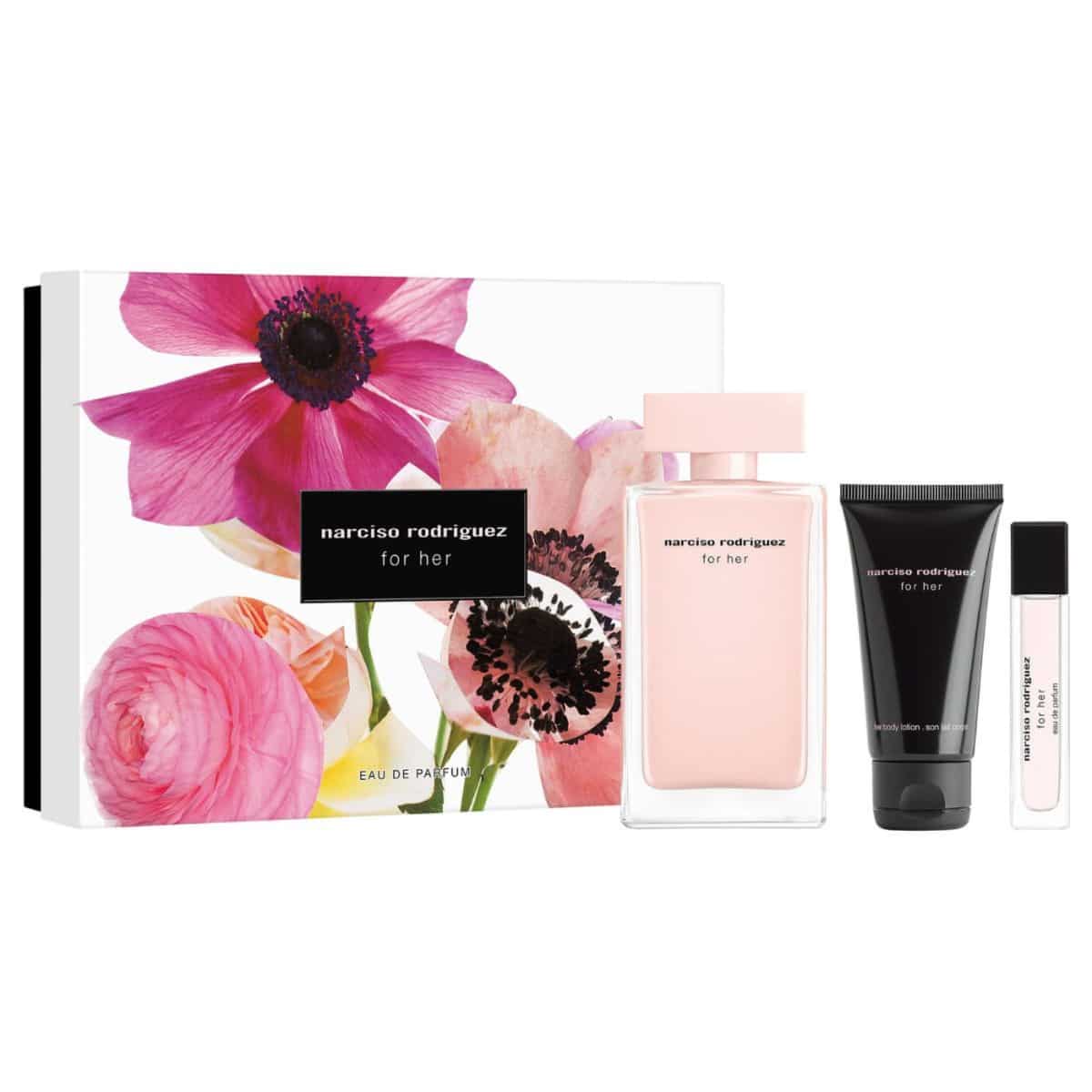 Narciso Rodriguez - Coffret for her - EDP 100ml + Lait pour le corps 50ml + Vapo sac 10ml