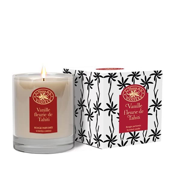 Bougie Vanille Fleurie de Tahiti - La Maison de la Vanille